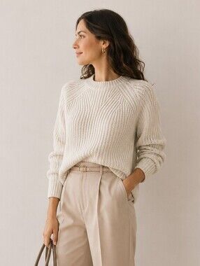 J. Crew white chunky knit sweater